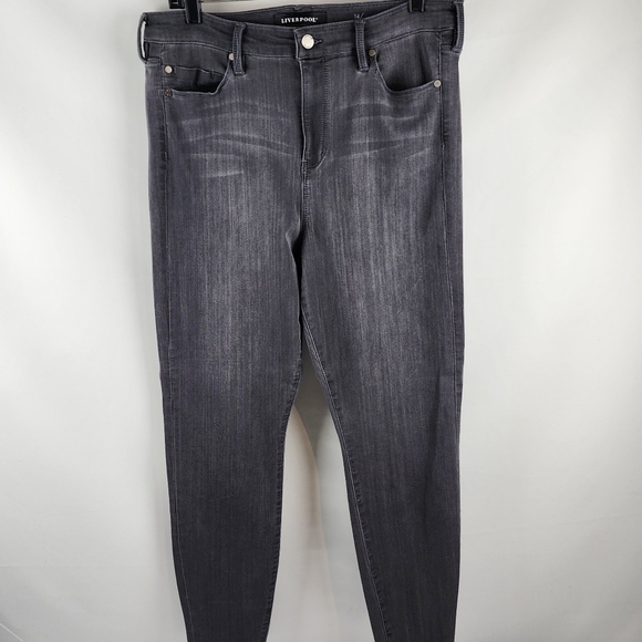 Liverpool Denim - Liverpool Jeans Womens 14/32 The High Rise Ankle Meteorite Wash Gray (30x27)